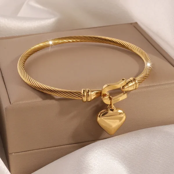 IG Style Sweet Heart Shape Titanium Steel Bangle