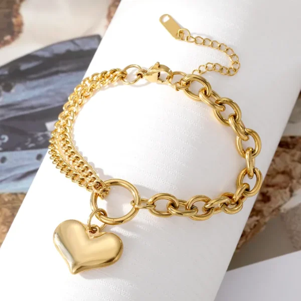 Commute Heart Shape Taurus18k Gold Plated Bracelet