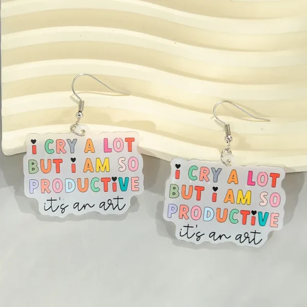 Casual Cartoon Style Novelty Letter Acrylic Drop Earring
