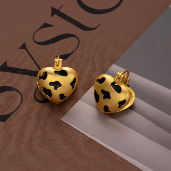 Elegant Vintage Style Heart Shape Leopard Plating Alloy Hoop Earring