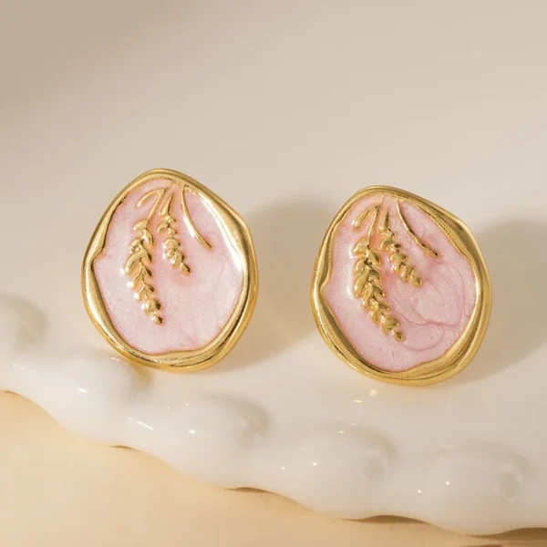 Elegant Retro Grain Plating 304 Stainless Steel Ear Stud