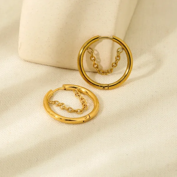 IG Style Commute Geometric 304 Stainless Steel 18K Gold Plated Earrings