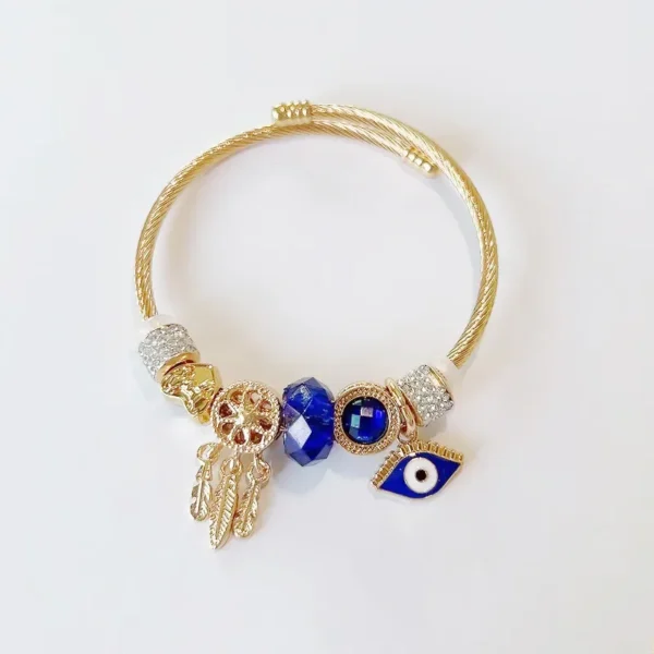 Vintage Style Classic Style Devil's Eye Dreamcatcher Alloy Bangle