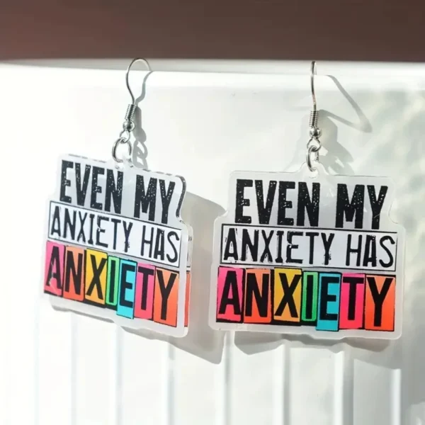 Casual Novelty Slogan Acrylic Drop Earring