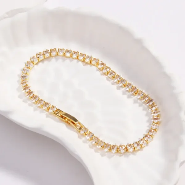 Classic Style Rhinestones 18K Gold Plated Bracelets box chain