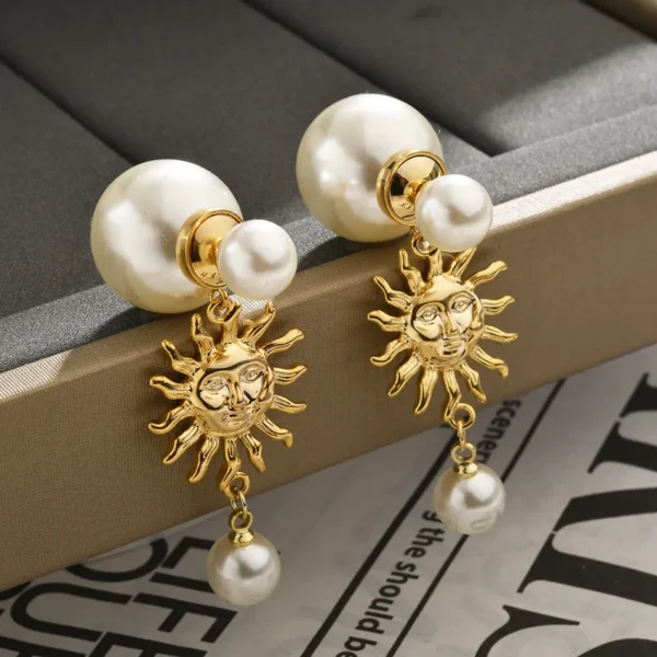 Elegant Style Sun Pearl Drop Earring