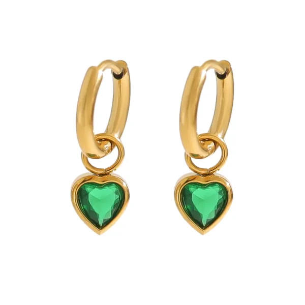 French Style Heart Shape  18K Gold Plated Earring