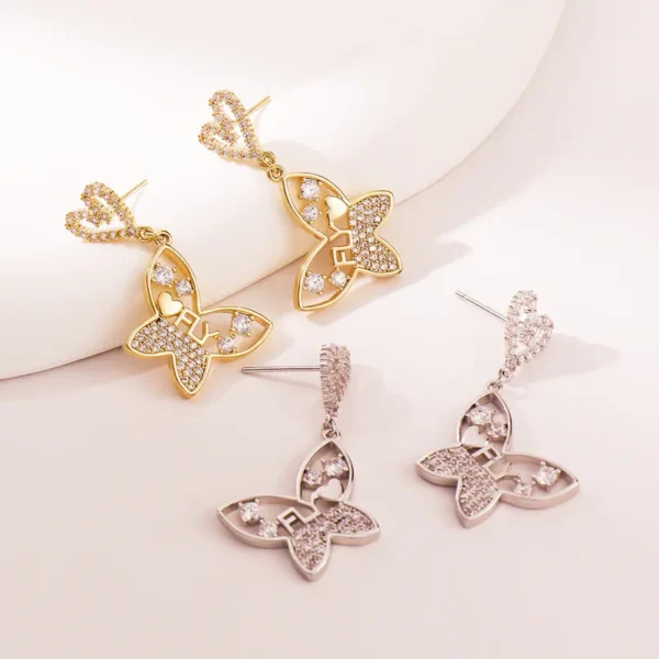 Modern Classic Style Bow Knot Zircon Inlay Earring