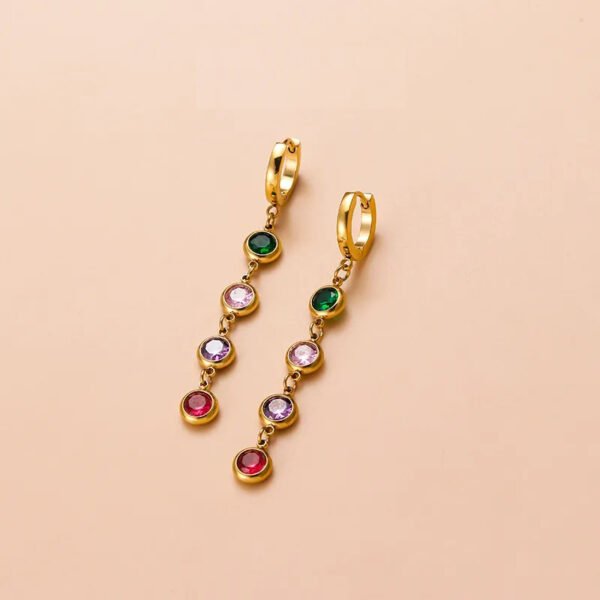 Fashion Round Tassel  Zircon Earrings