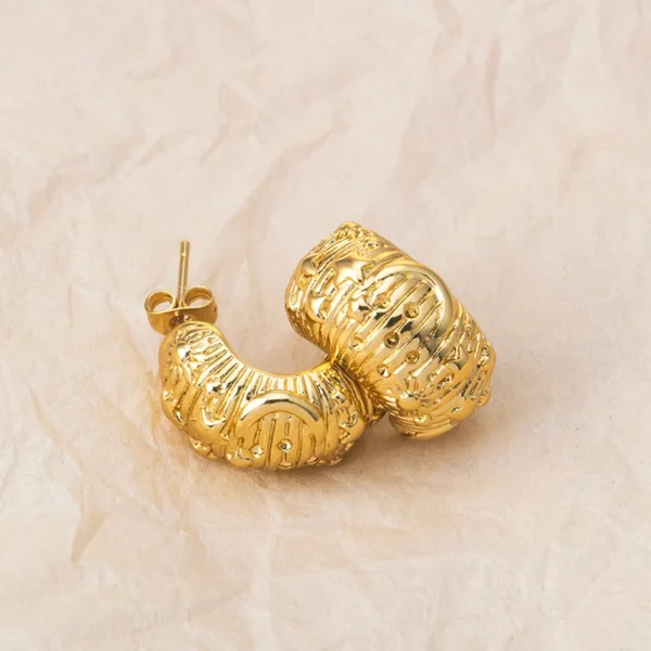 Artistic celestial anti tarnish Chunky  hoop Earring