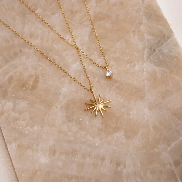 Cute anti tarnish starry wish  layered  necklace