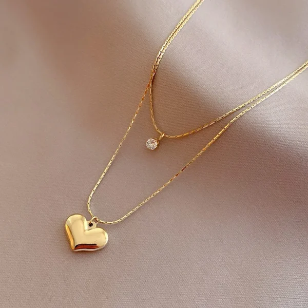 GoldHug - Heart  layesred antitarnish necklace  for soft souls