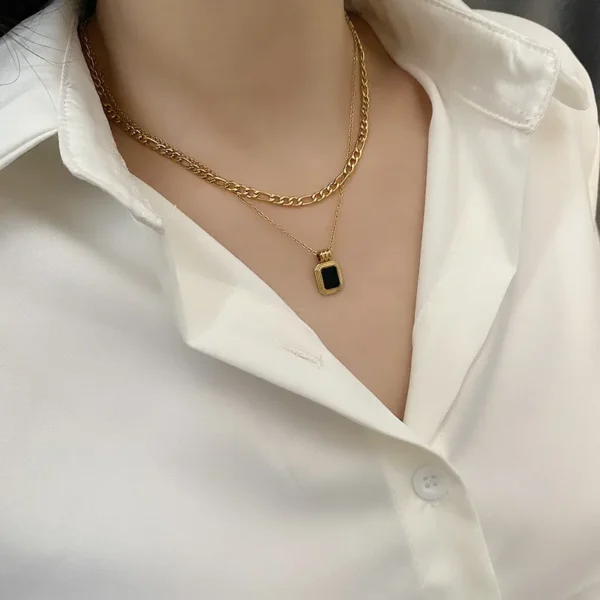 304 Stainless Steel 18K Gold Plated Streetwear Plating Heart Shape Butterfly Shell Pendant Necklace