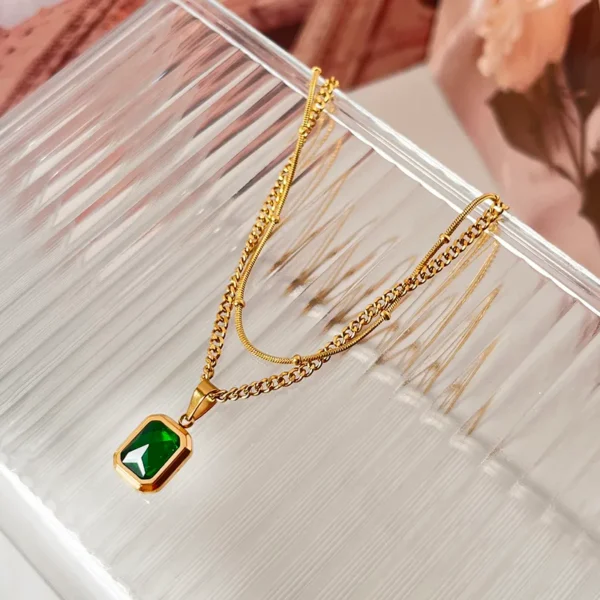 Vintage Style Classic Style Square Necklaces snake chain