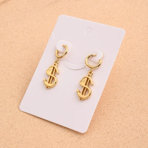 Mordern Anti Tarnish Huggie Earring with Dollar Charm