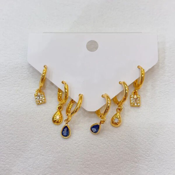 Casual Cute Water Droplets anti tarnish earring set